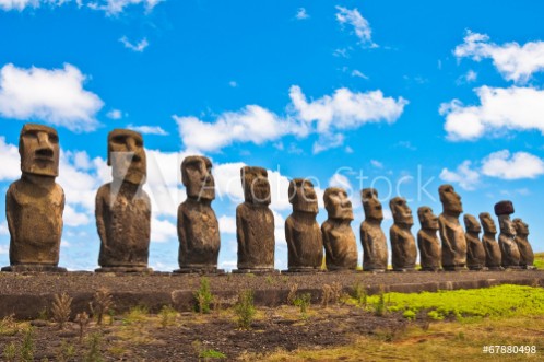 Picture of Moais in Ahu Tongariki Easter island Chile